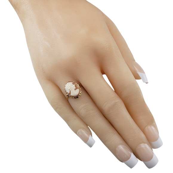 14 Karat Yellow Gold Cameo Ring Size 5.75 #20578 - Picture 7 of 8